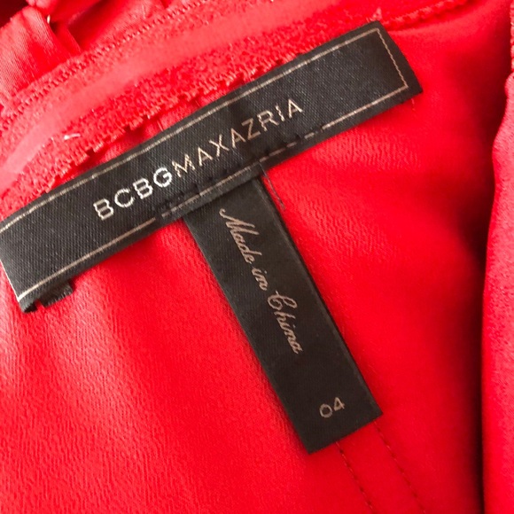BCBG Mac Azeria left shoulder red dress. - Picture 2 of 3